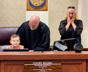 Judge with Boy & Mom